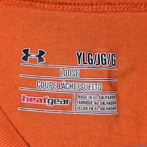 Under Armour Boys Basketball Skeleton T-Shirt Orange Size YLG - Picture 10 of 11